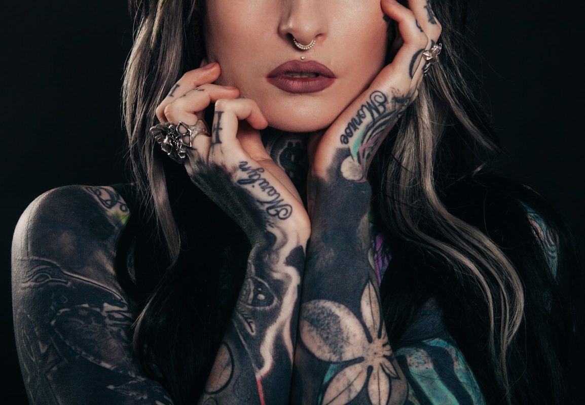 Woman with tattoo's